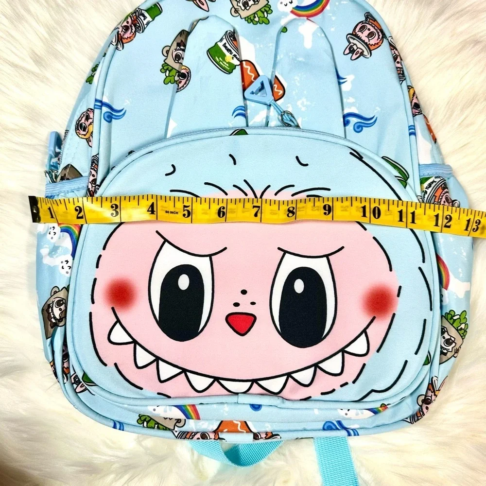 Cute Labubu Monster Character Kids Backpack - Blue, Brown, Light Pink, Dark Pink